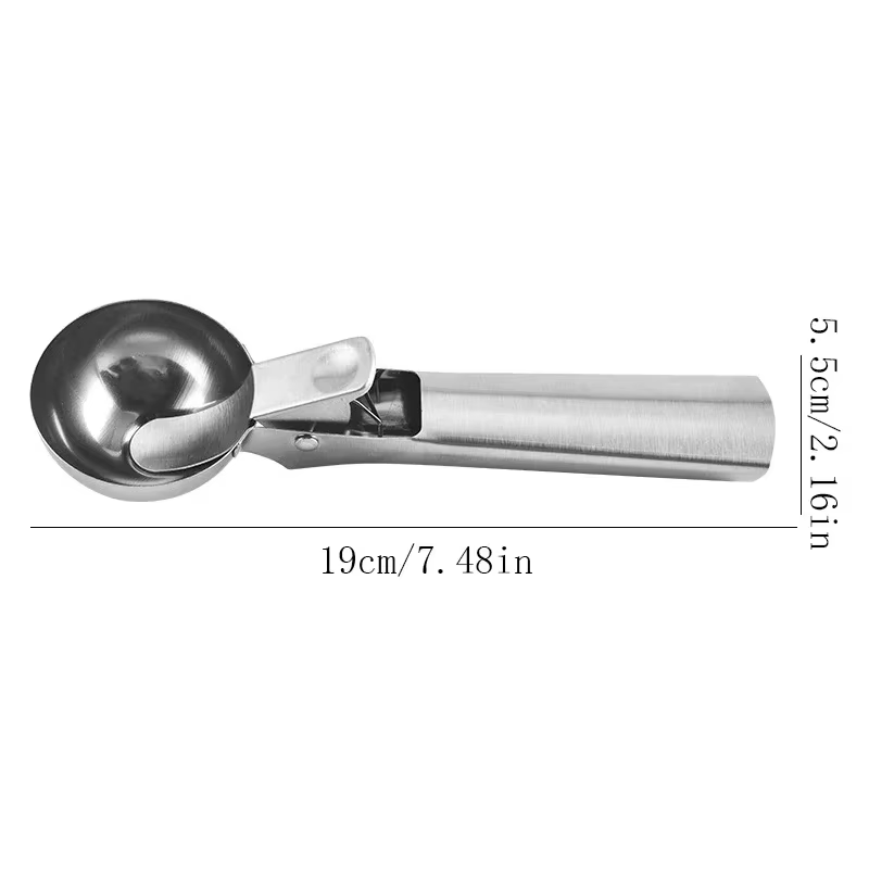 Cuillère à glace à double usage en acier inoxydable, cuillère à glace multifonctionnelle pour fruits, fournitures de cuisine