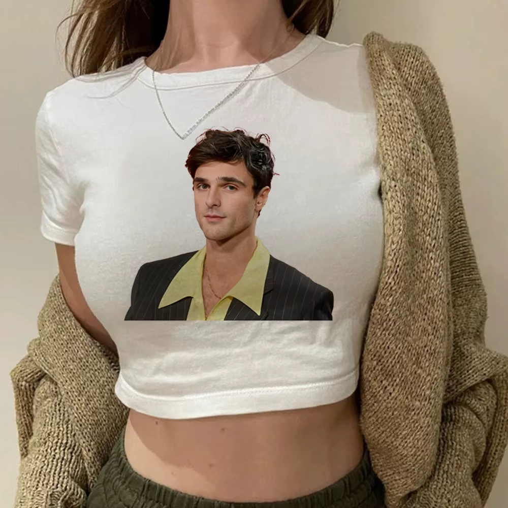 Jacob Elordi crop top shoujo meme été années 2000 goth emo t-shirt y2k funny
