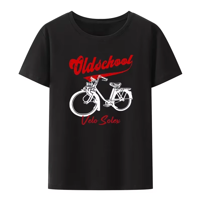 T-shirt unisexe à manches courtes Velo Solex Bike Print pour hommes et femmes