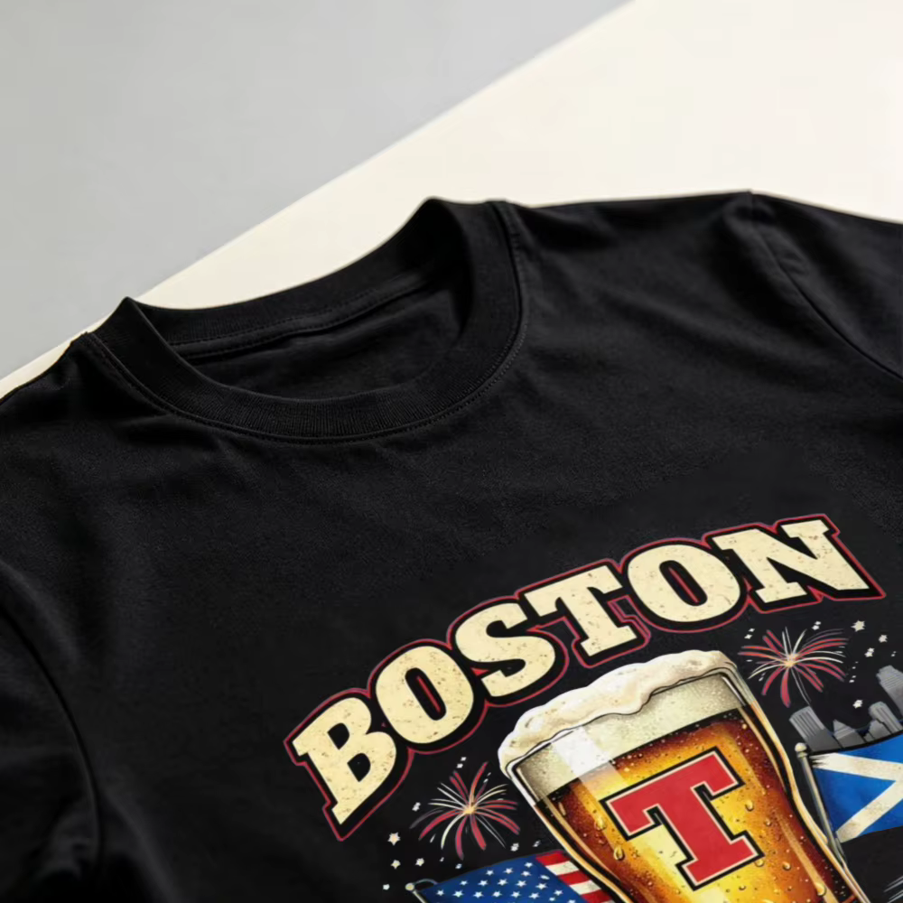 T-shirt de football Écosse Boston T-Party 2026 – T-shirts amusants à l'effigie de la bière écossaise – Hauts pour fans