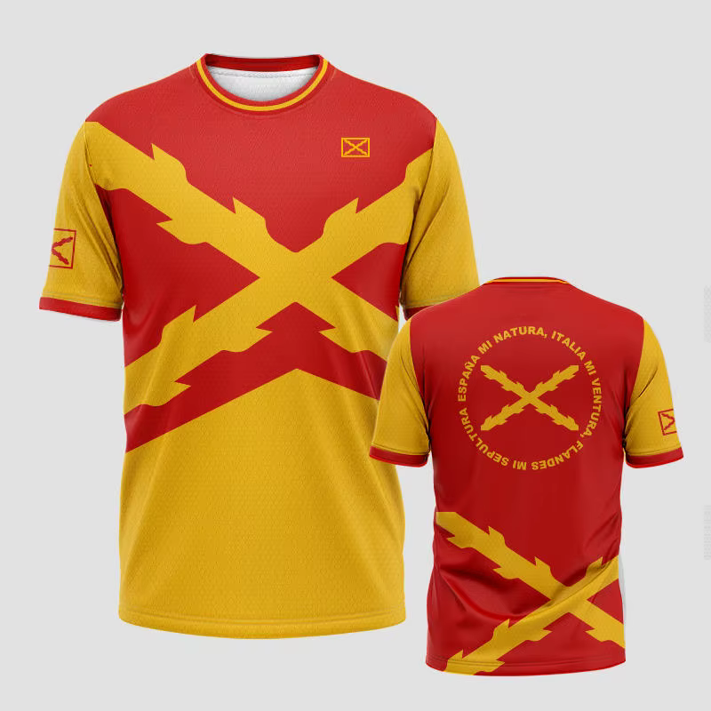 TESN espagnol hommes sport T-Shirt décontracté mode HD impression chemise respirante rue jeunesse haut