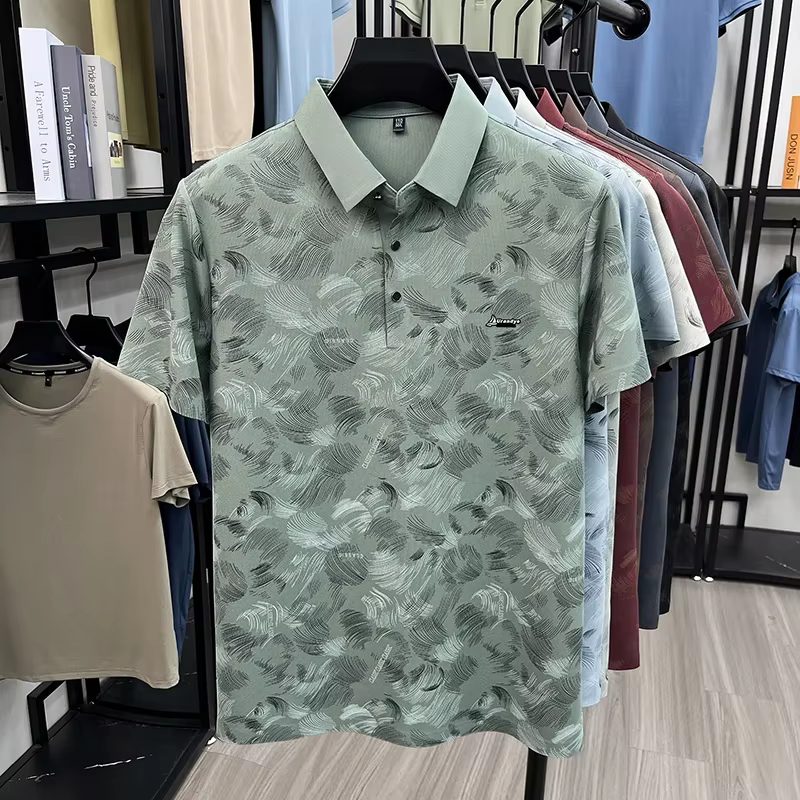 Polo brodé et imprimé avec logo minimaliste pour hommes