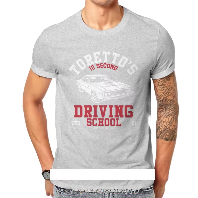 Fast And Furious Film Torettos école de conduite t-shirt Harajuku alternatif hommes t-shirts hauts grande taille coton