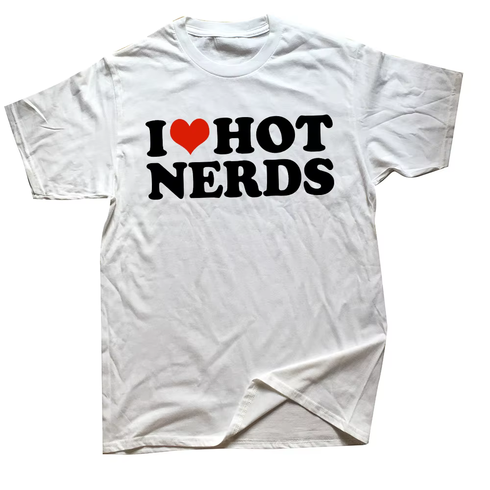 Drôle j'aime les Nerds chauds T-Shirt été hommes femmes vêtements mode t-shirts coton à manches courtes surdimensionné