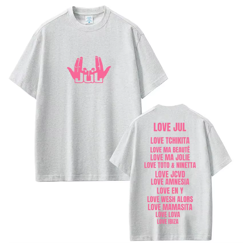 Rappeur Jul Love Jul T-shirt graphique classique hommes femmes mode Hip Hop manches courtes coton surdimensionné