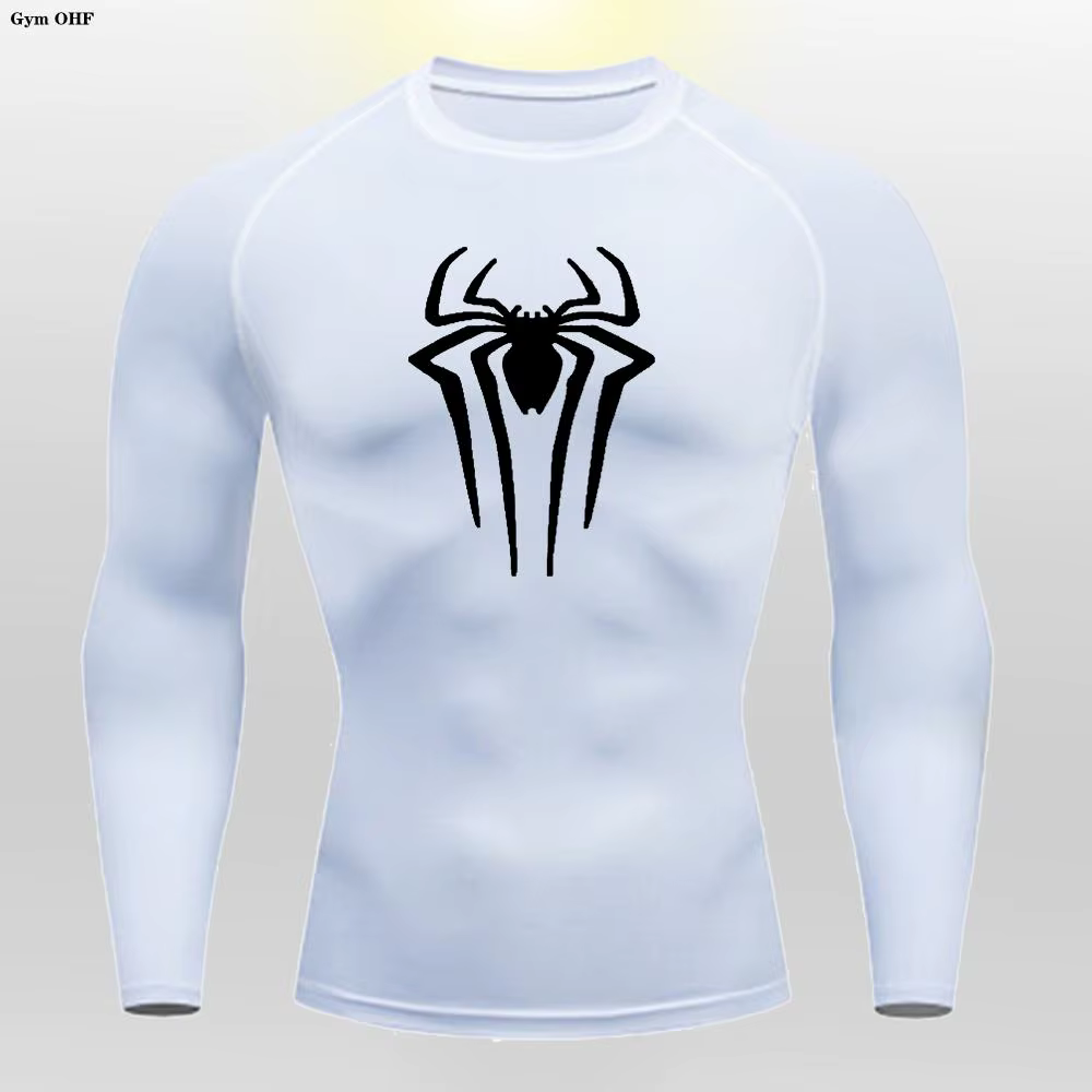 Spider-T-shirt de compression à manches longues pour homme