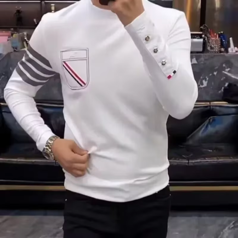 Sweat-shirt Slim Fit serré homme pull à manches longues blanc hommes T-shirts drôle Emo t-shirt vêtements 2025 citations tendances de la mode Xl