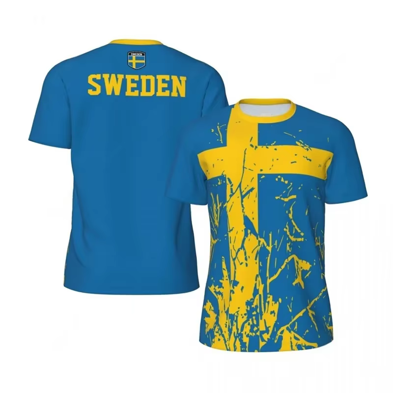Suède Football T-Shirt pour hommes 3D imprimé