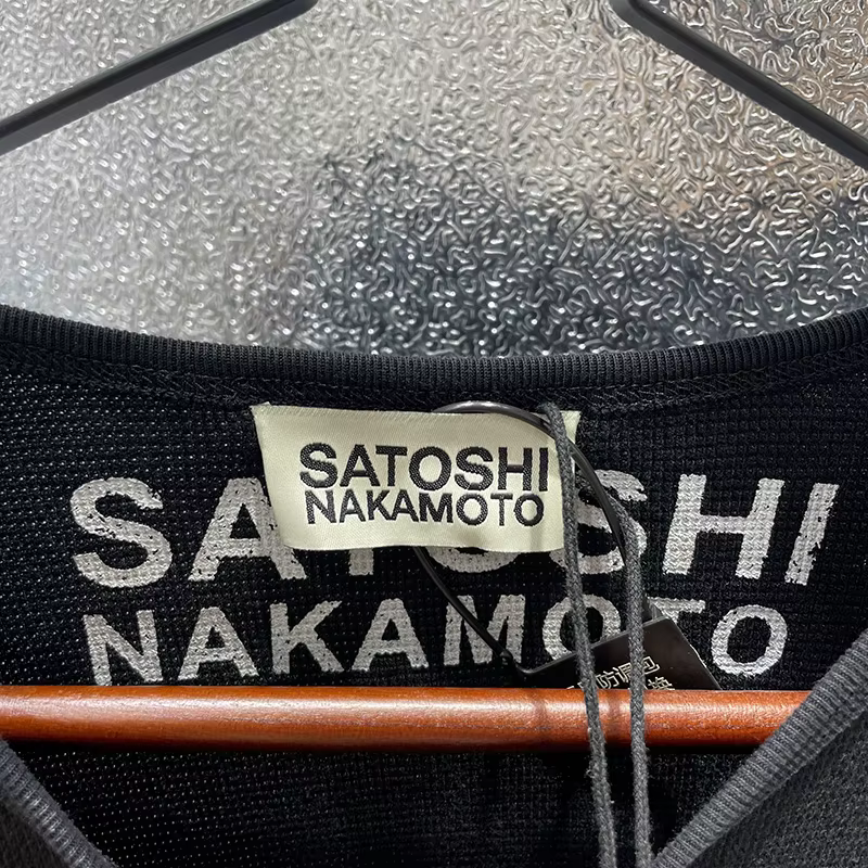 T-shirt à manches longues avec logo classique Satoshi Nakamoto pour hommes et femmes