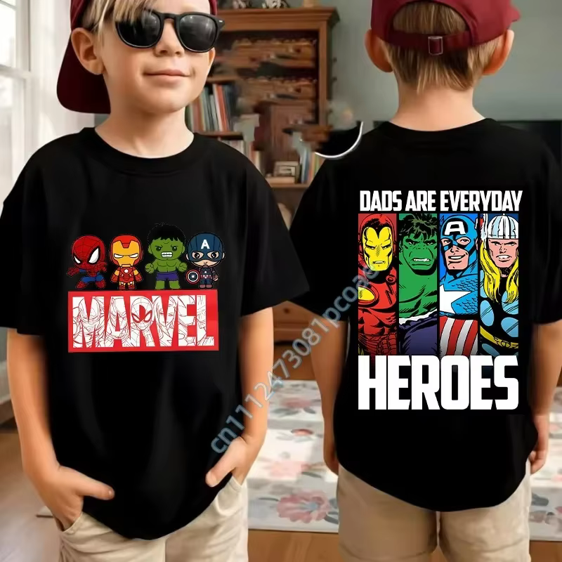 T-shirts décontractés à manches courtes et col rond pour enfants
