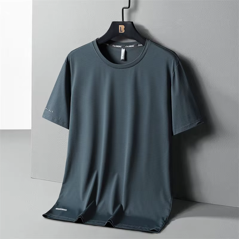 Haute qualité glace soie T-Shirts hommes grande taille 8XL homme t-shirt gros