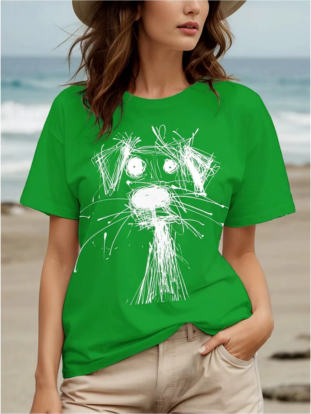 T-Shirt femme motif chiot garbé