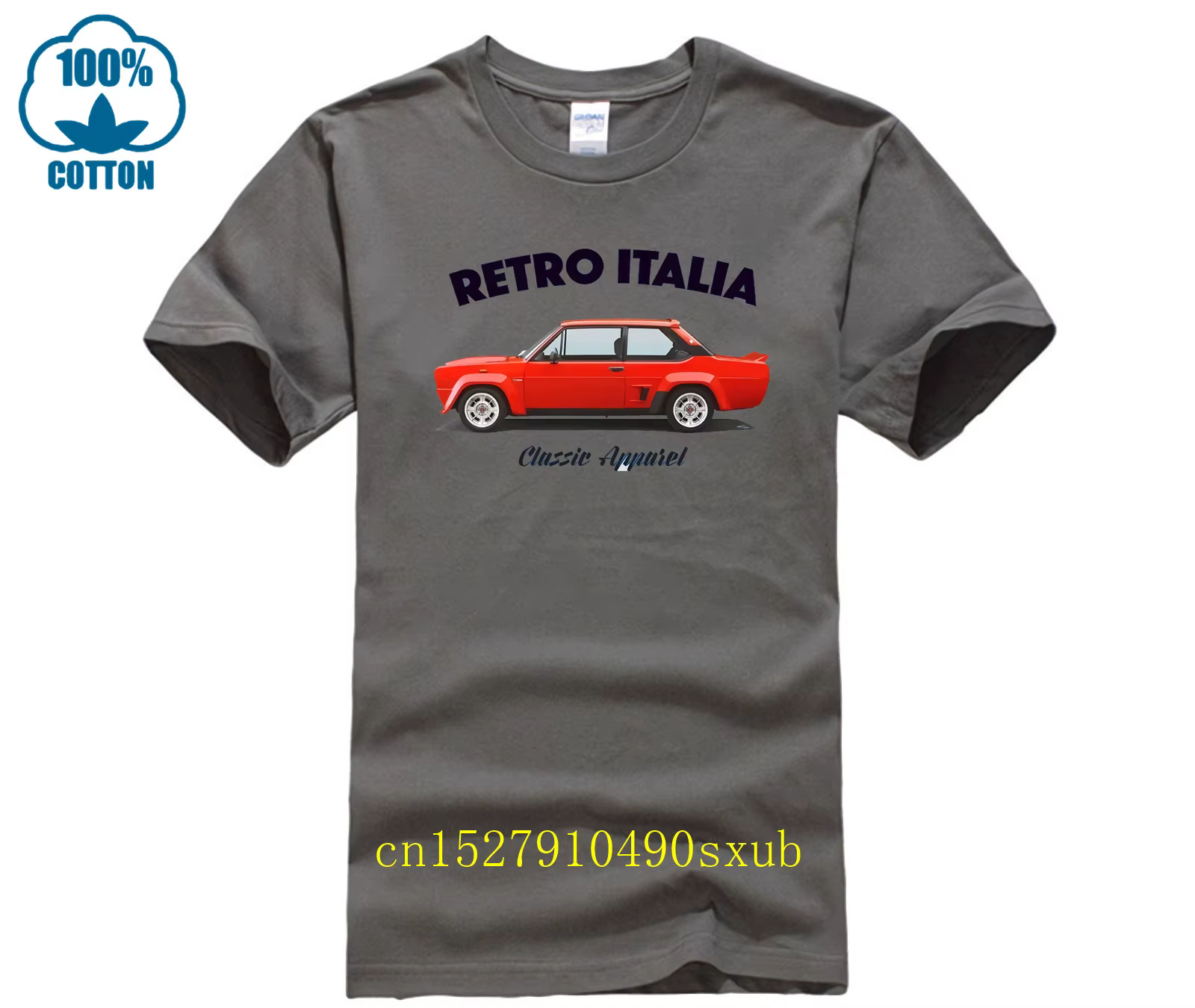 T-shirt FIAT 131 ABARTH STRADALE. RÉTRO ITALIE. VOITURE CLASSIQUE. CHAMPION RALLY