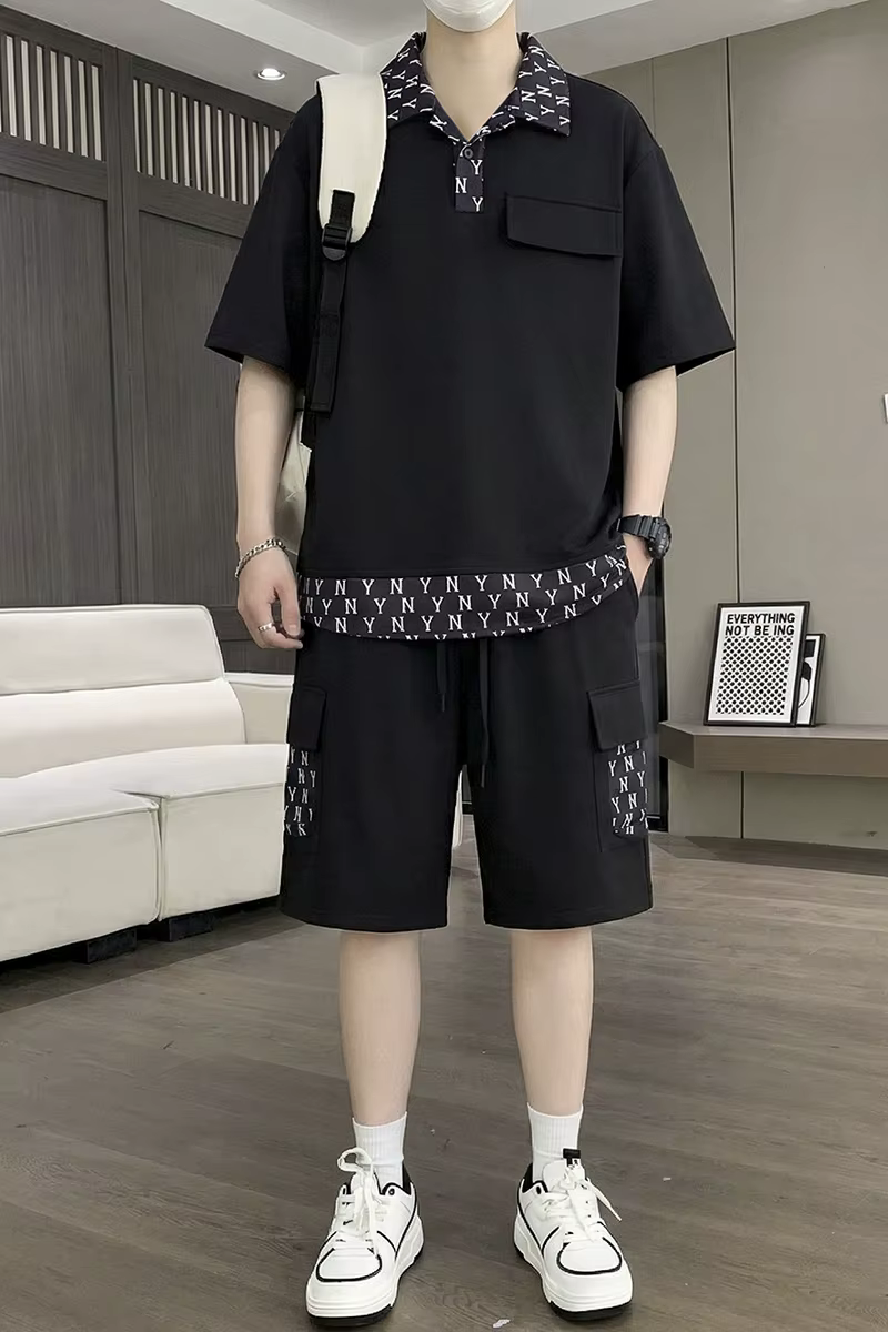 Ensemble T-shirt et short 5 points pour homme – Nouvelle collection été