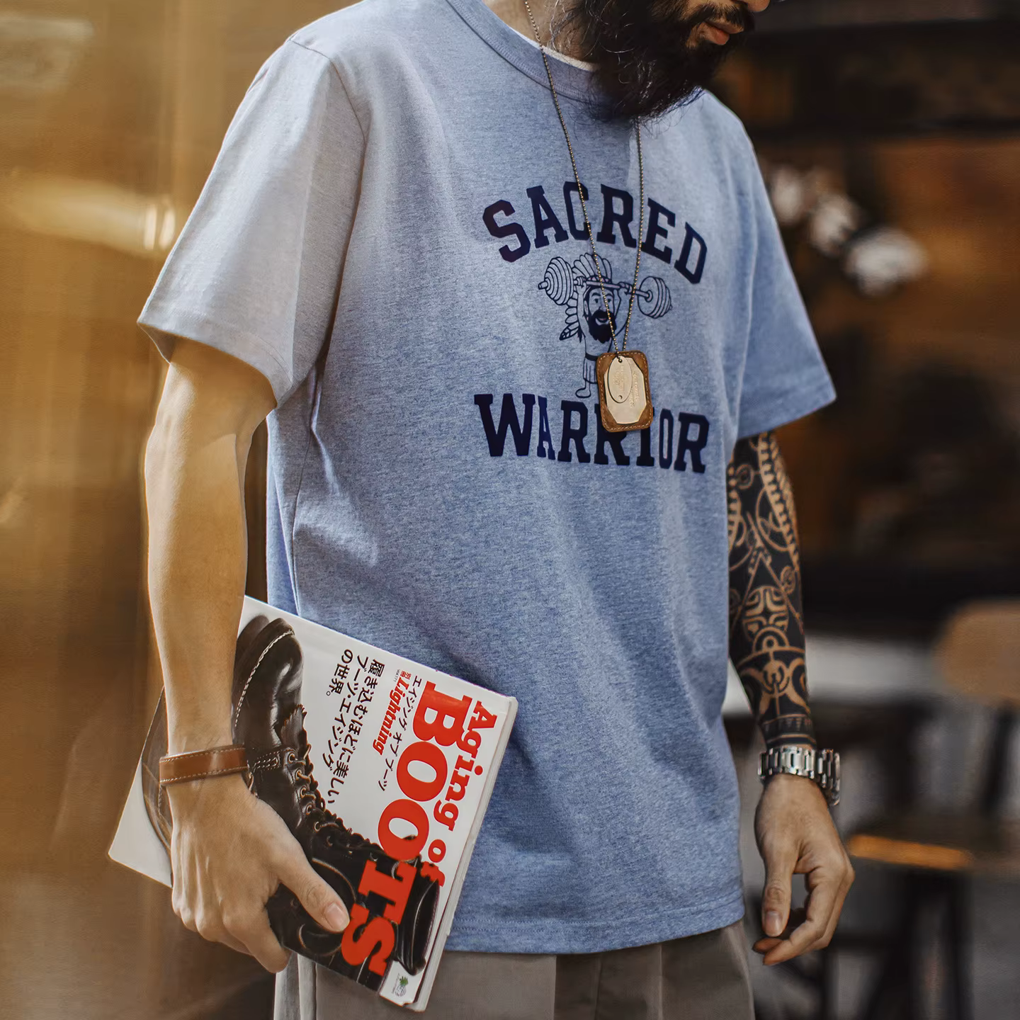 T-shirt d'été Maden pour homme, style Amekaji, coupe oversize, décontracté, workwear, cargo, classique, manches courtes, imprimé rétro