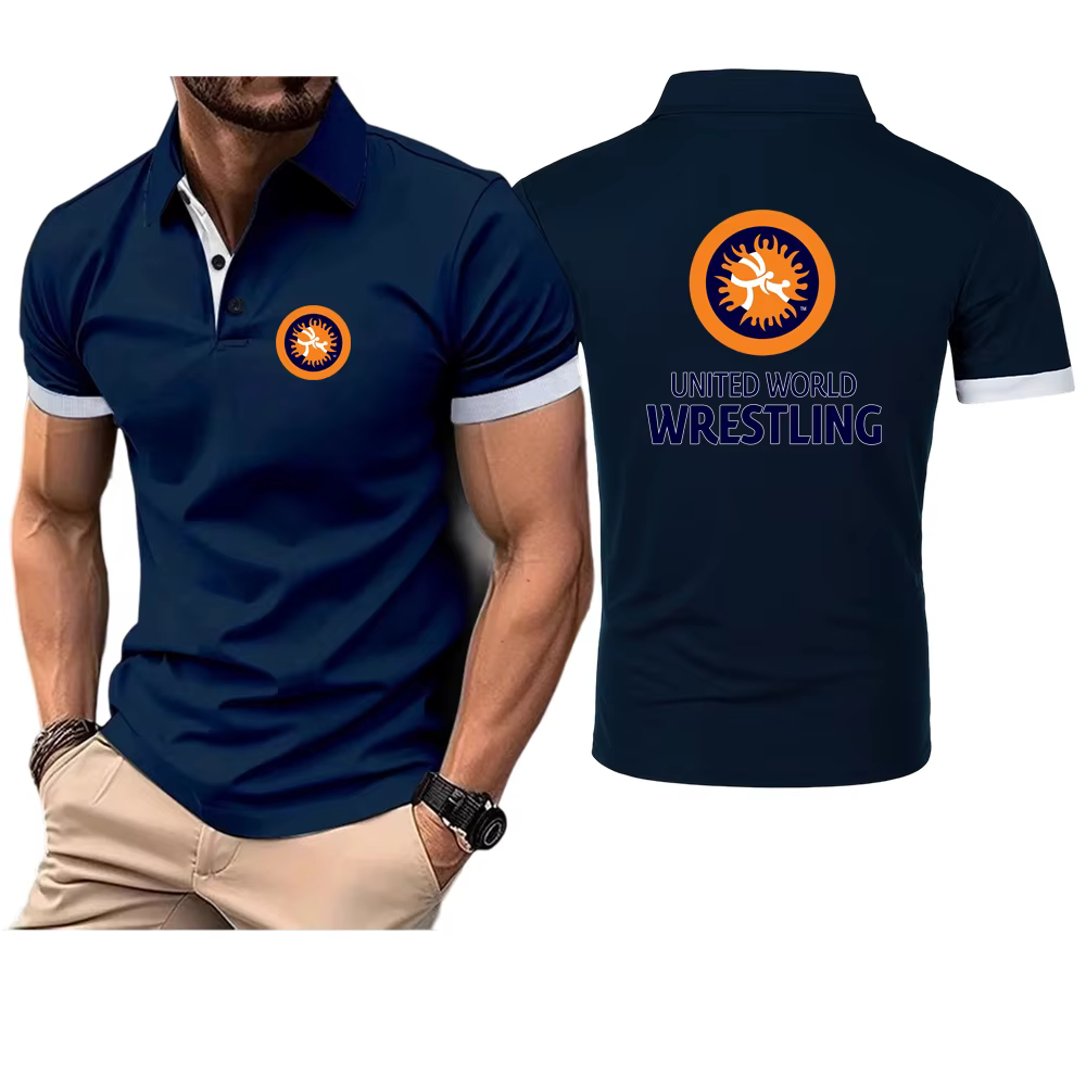 United World Wrestling UWW 2025 nouveau Polo pour hommes été revers à manches courtes décontracté respirant léger luxe Cool T-Shirt