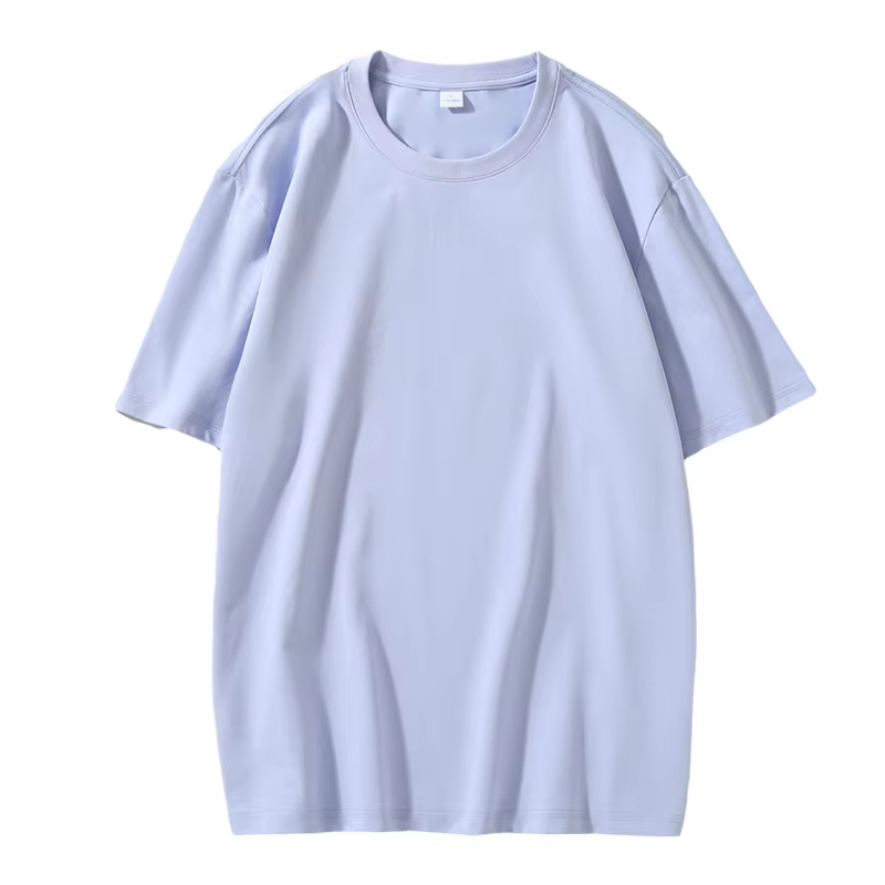 T-shirt d'été à manches courtes et col rond en coton Lycra pour hommes et femmes