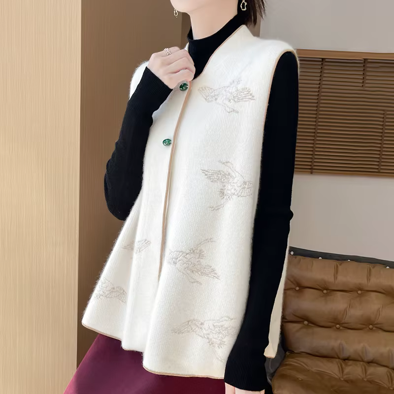 Gilet sans manches en laine Pure pour femme