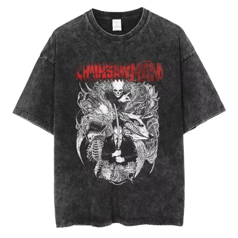 T-shirt vintage en coton délavé pour homme