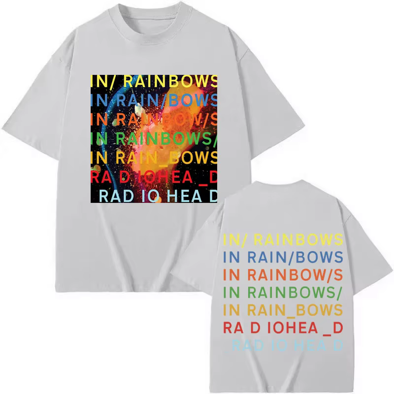 T-shirt Rock Band Radiohead in Rainbows Album Merch pour hommes et femmes