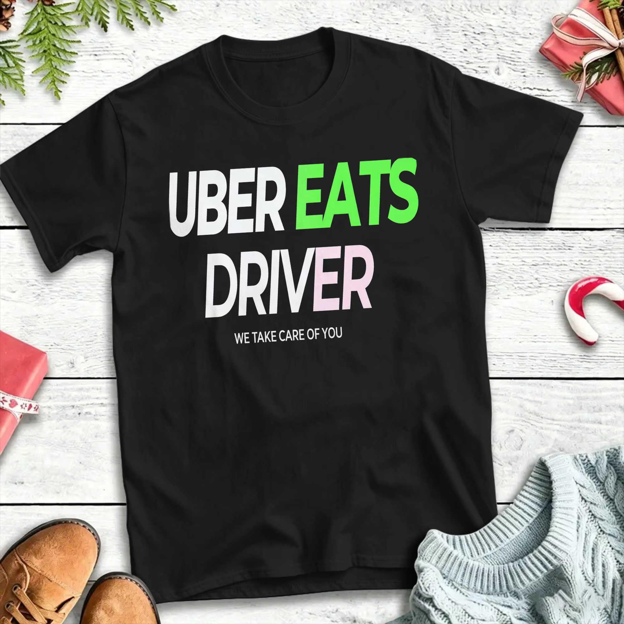 Humor U-uber Eats T-shirt de livraison pour hommes