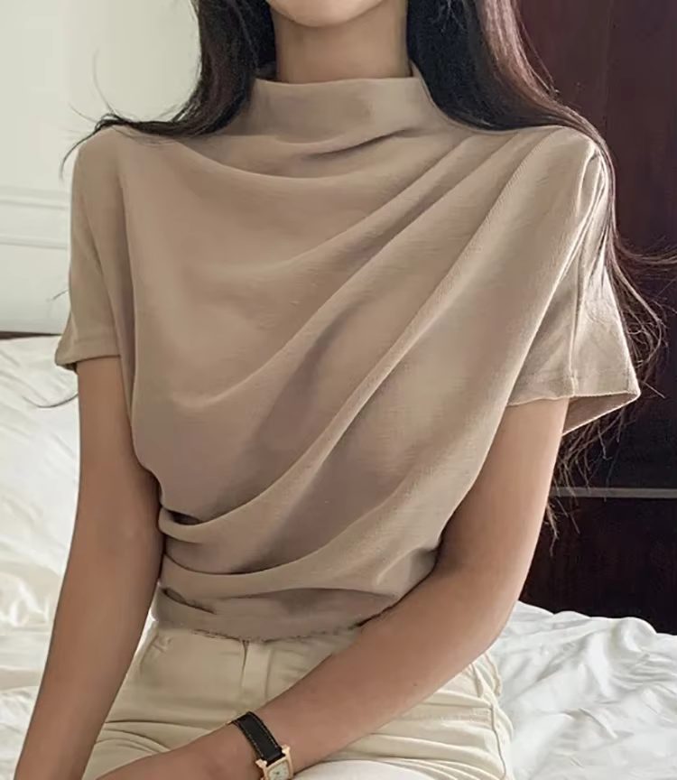 T-shirt à demi col roulé pour femmes