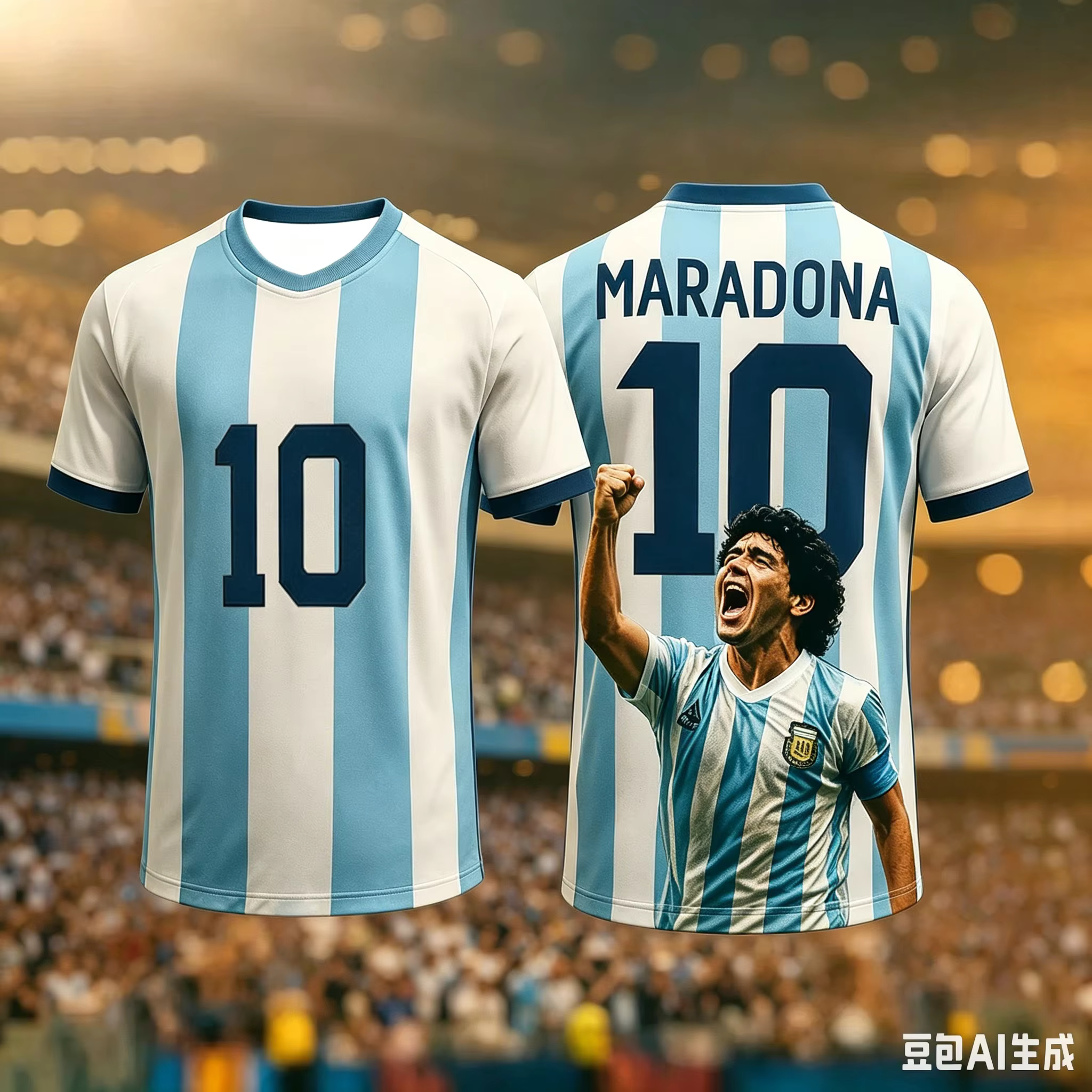 T-shirt à col rond Maradona édition commémorative