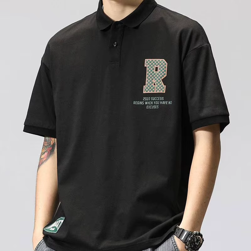 T-shirts amples avec lettres rétro américaines