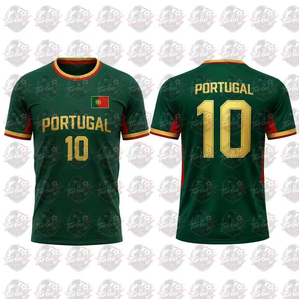 Nouveau Maillot de Sport Unisexe 2026 à Imprimé Drapeau du Portugal pour Homme – Respirant