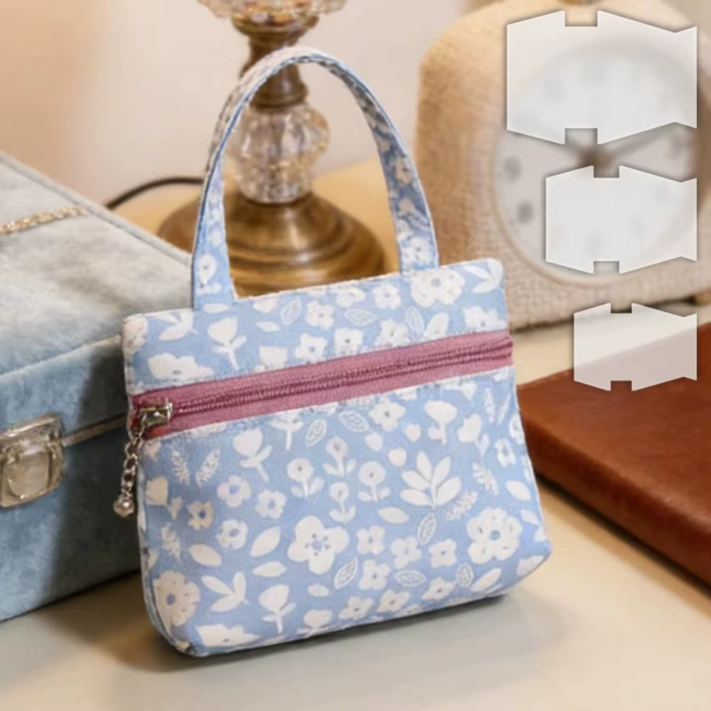 1 pièce – Gabarit de couture transparent en acrylique pour sacs à main – Motifs prépliés avec guides de bordure droite