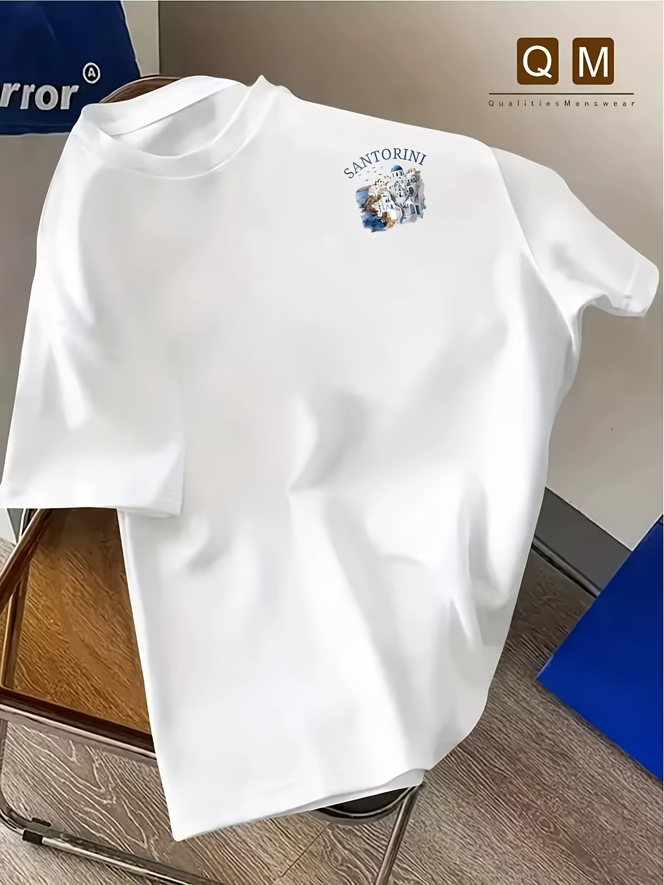 T-shirt d'été pour homme avec imprimé style aquarelle de Oia