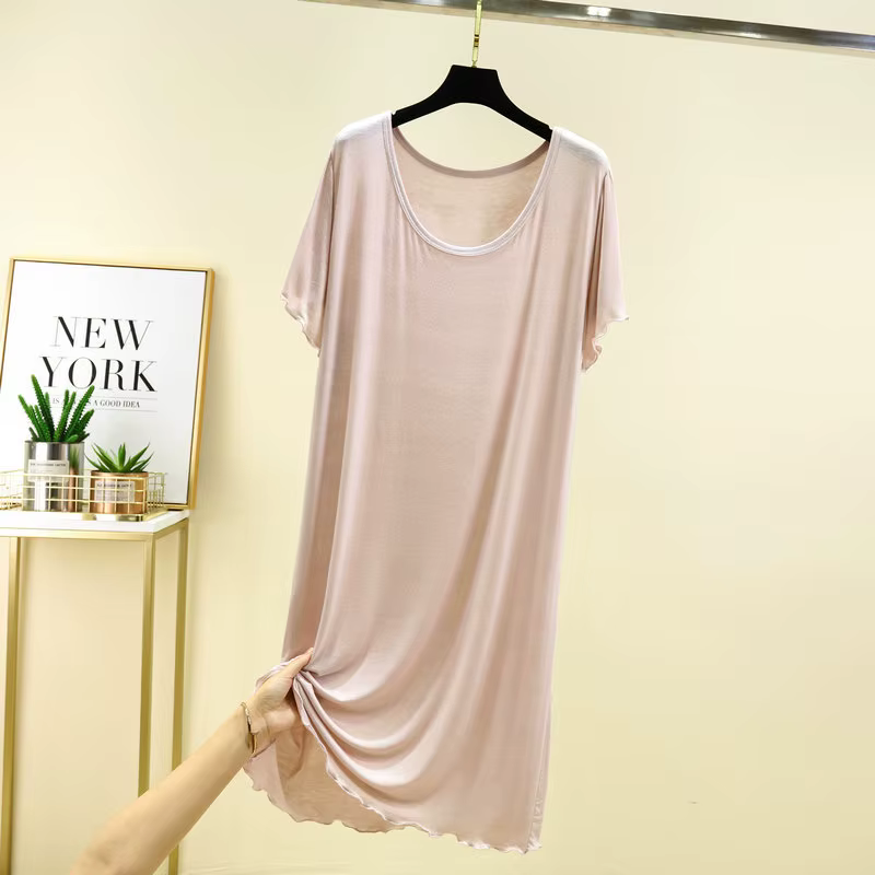 Robe de nuit décontractée à manches courtes pour femme