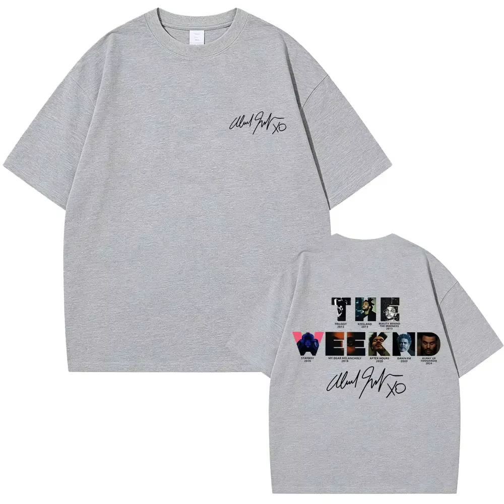 T-shirt graphique avec couverture d'album musical du rappeur The Weeknd, pour hommes et femmes, mode hip-hop, t-shirt surdimensionné, t-shirt décontracté en coton rétro pour homme