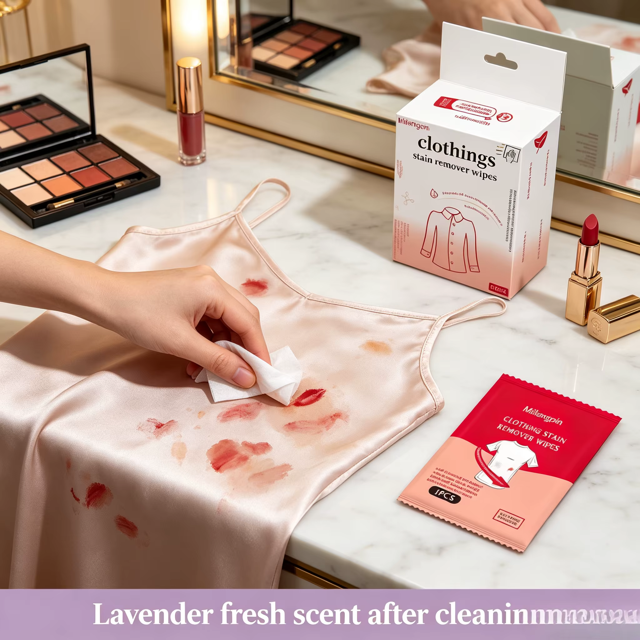 Lingettes détachantes pour vêtements