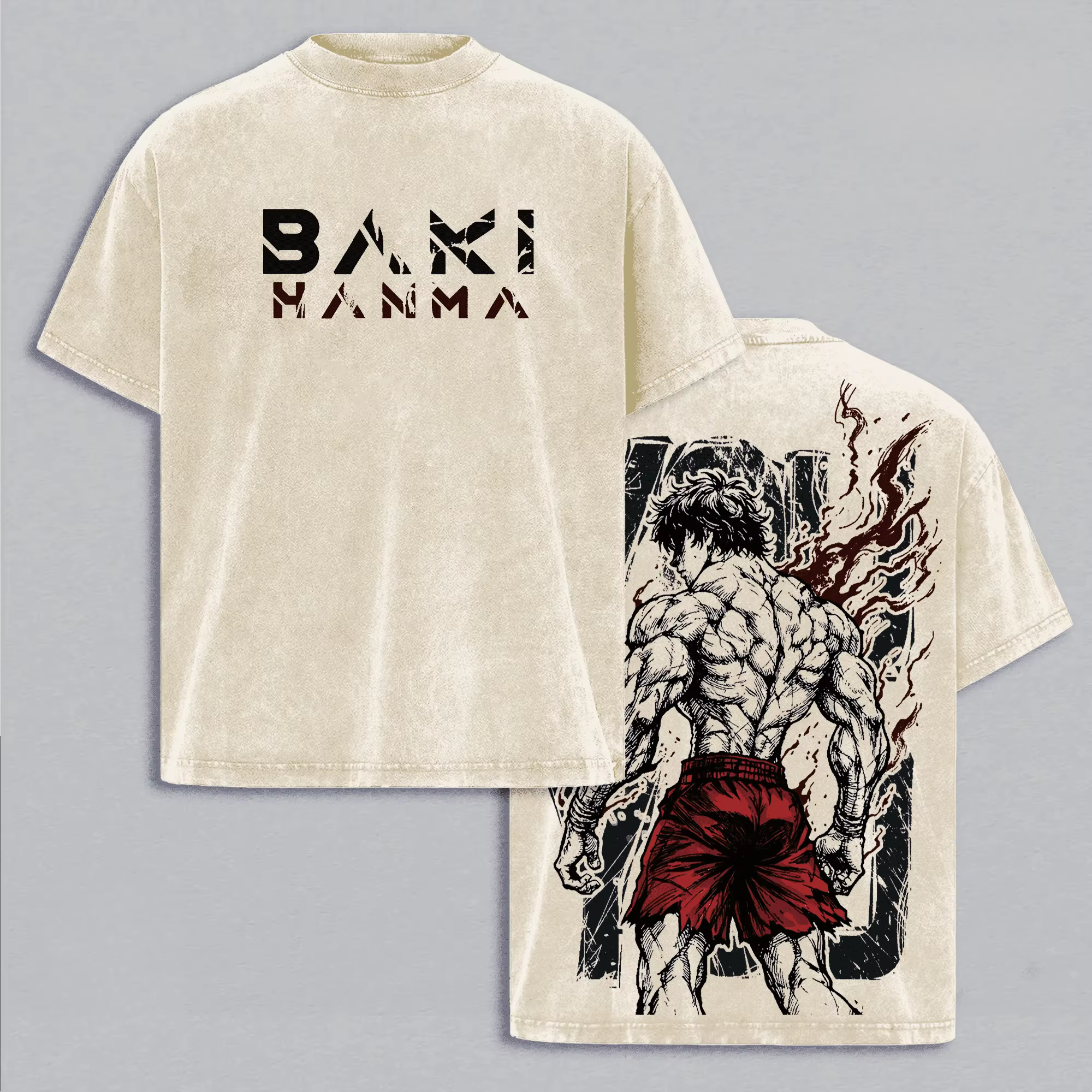 T-shirt Anime Baki imprimé Manga