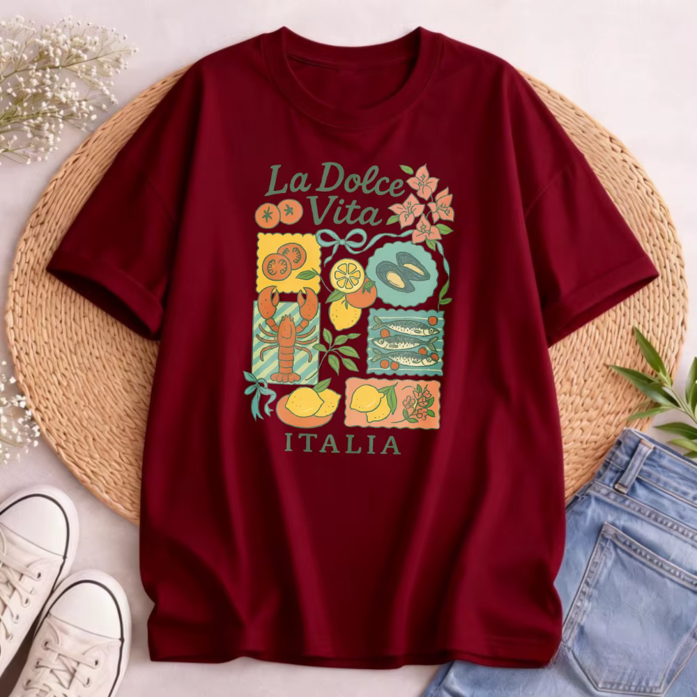T-shirt La Dolce Vita, t-shirt graphique italien d'été