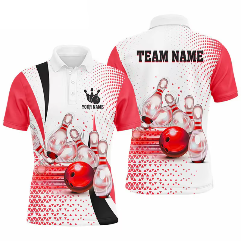 Polo à motif de Bowling coloré pour hommes