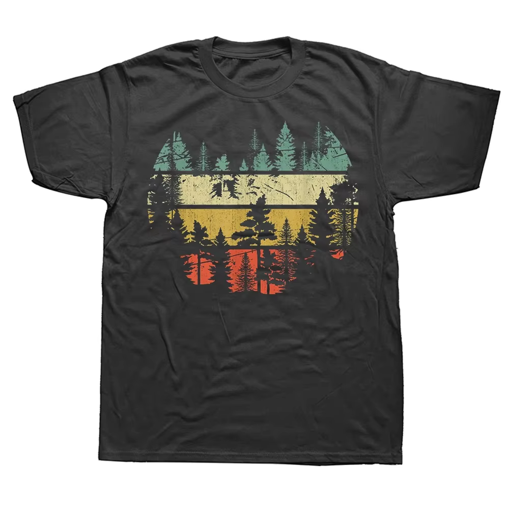 Arbres de faune en plein air Nature rétro forêt t-shirts randonnée Camping observation des oiseaux photographie montagnes cadeaux d'anniversaire T-shirt