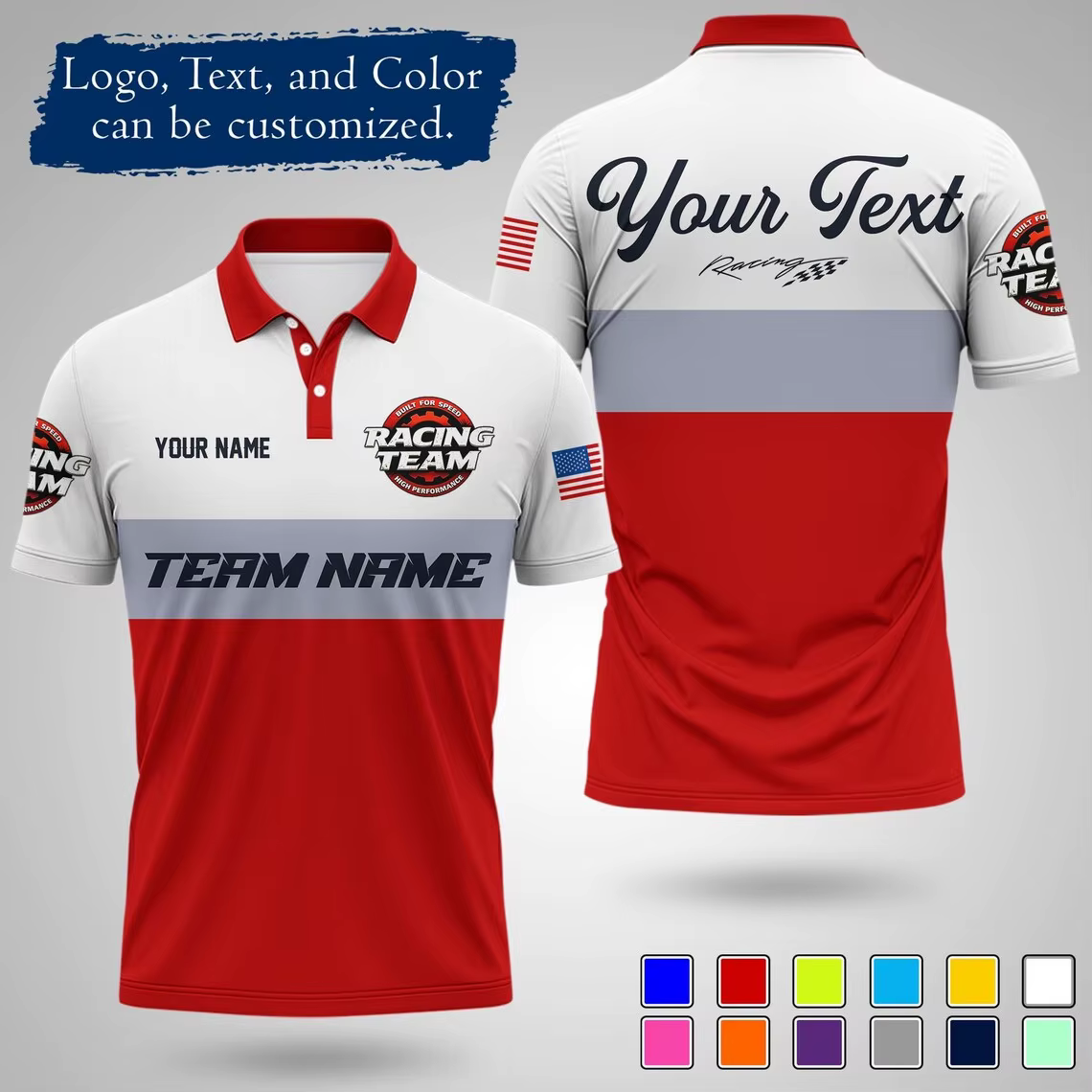 Polo personnalisé pour équipe de course