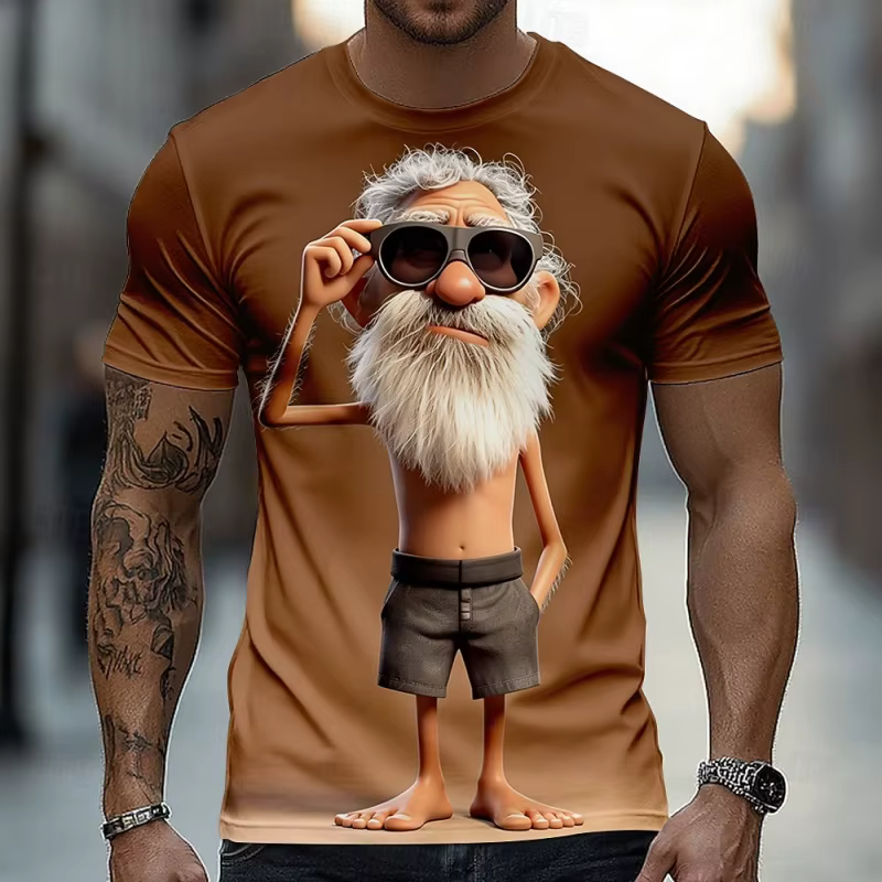 T-shirt drôle imprimé en 3D pour hommes