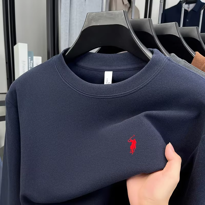 T-shirt à manches longues à col rond élégant et luxueux