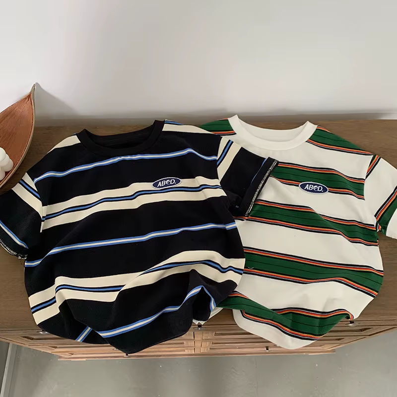 T-shirts rayés pour enfants pour garçons filles de 2 à 10 ans