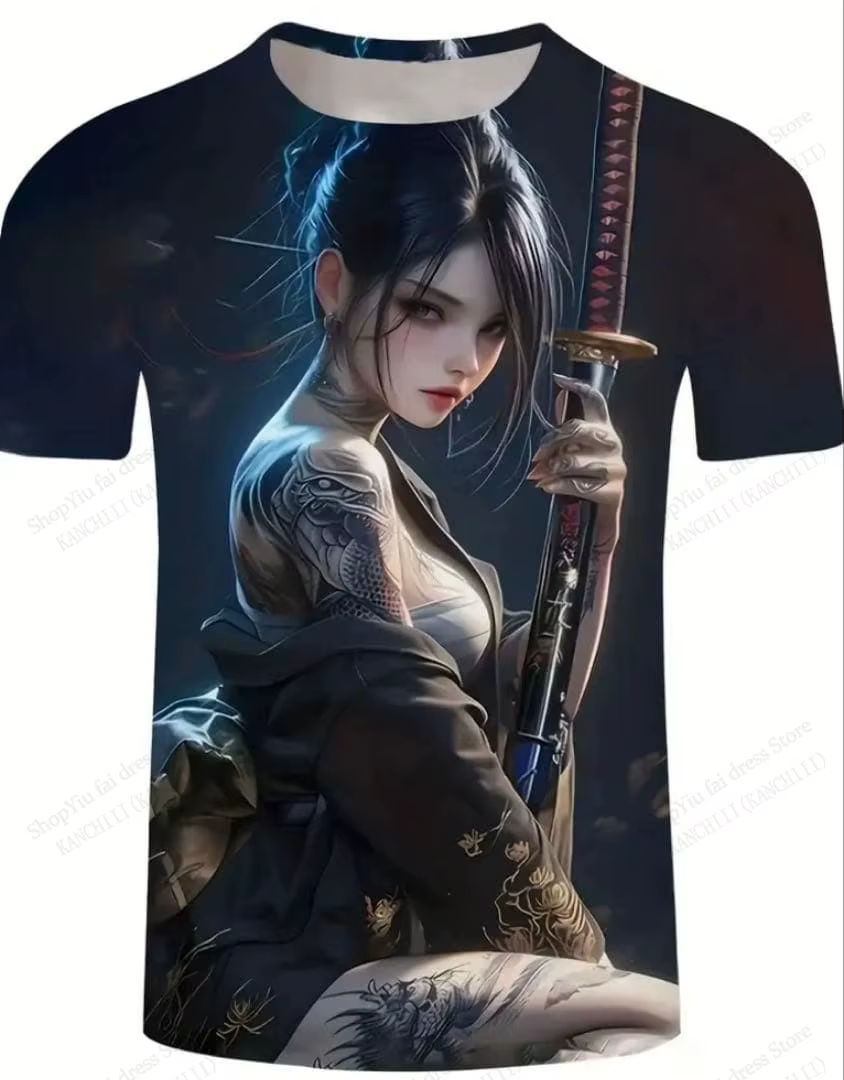 Nouveau T-shirt Manga Japonais Imprimé 3D Fille