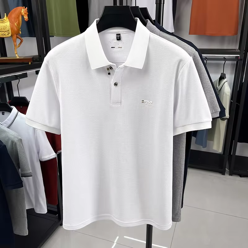 Polo homme d'affaires en maille nid d'abeille