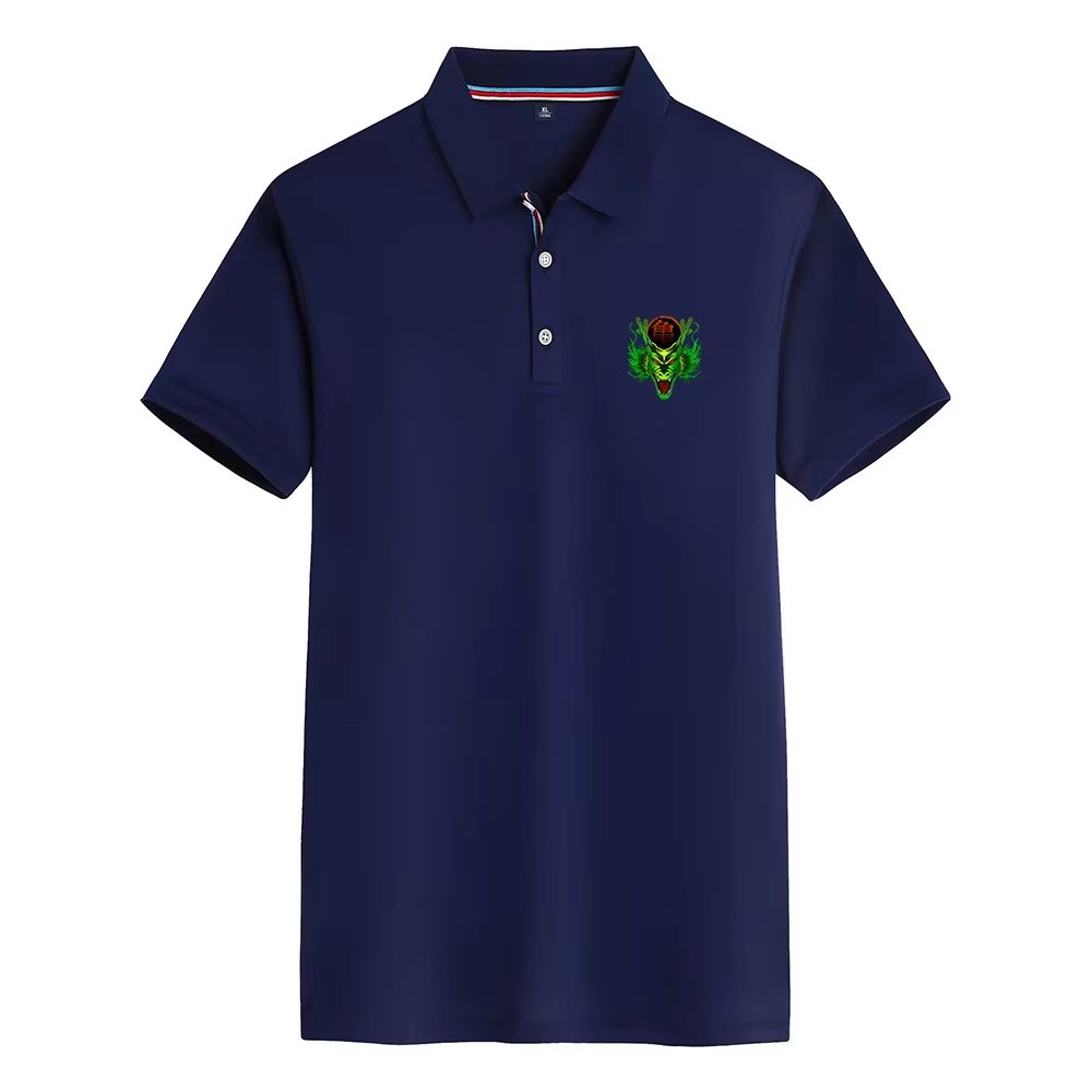 Polo décontracté confortable pour homme avec logo imprimé motif animal