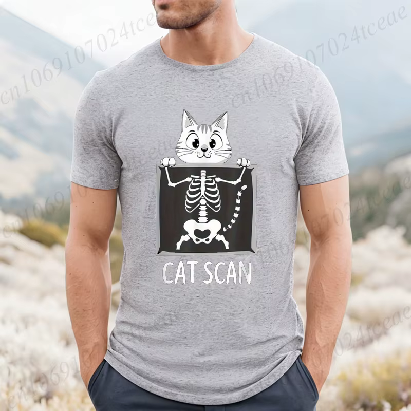 T-shirt graphique Cat Scan pour hommes et femmes