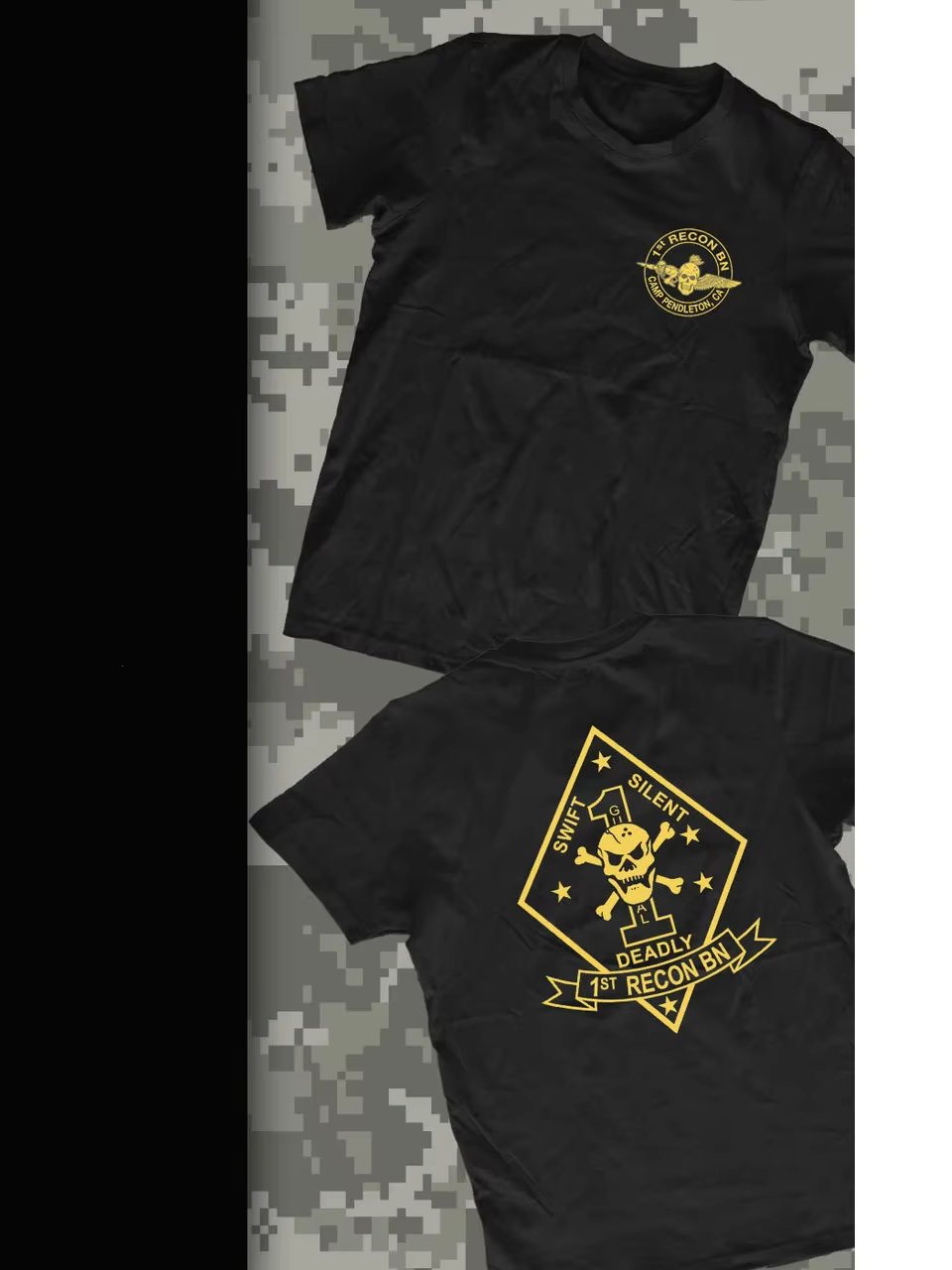 Camp Pendleton, CA. US Marine Corps 1er bataillon de reconnaissance T-Shirt 100% coton col rond manches courtes été