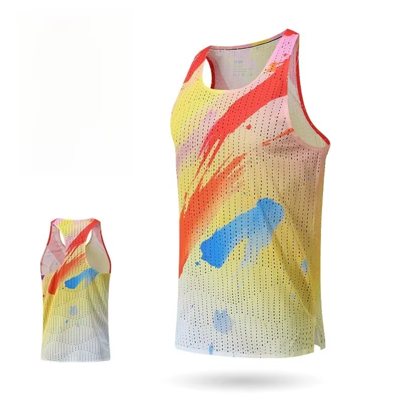Débardeur de course Marathon pour homme – Maillot de sport sans manches à séchage rapide en tissu léger et respirant pour l'entraînement et la gym