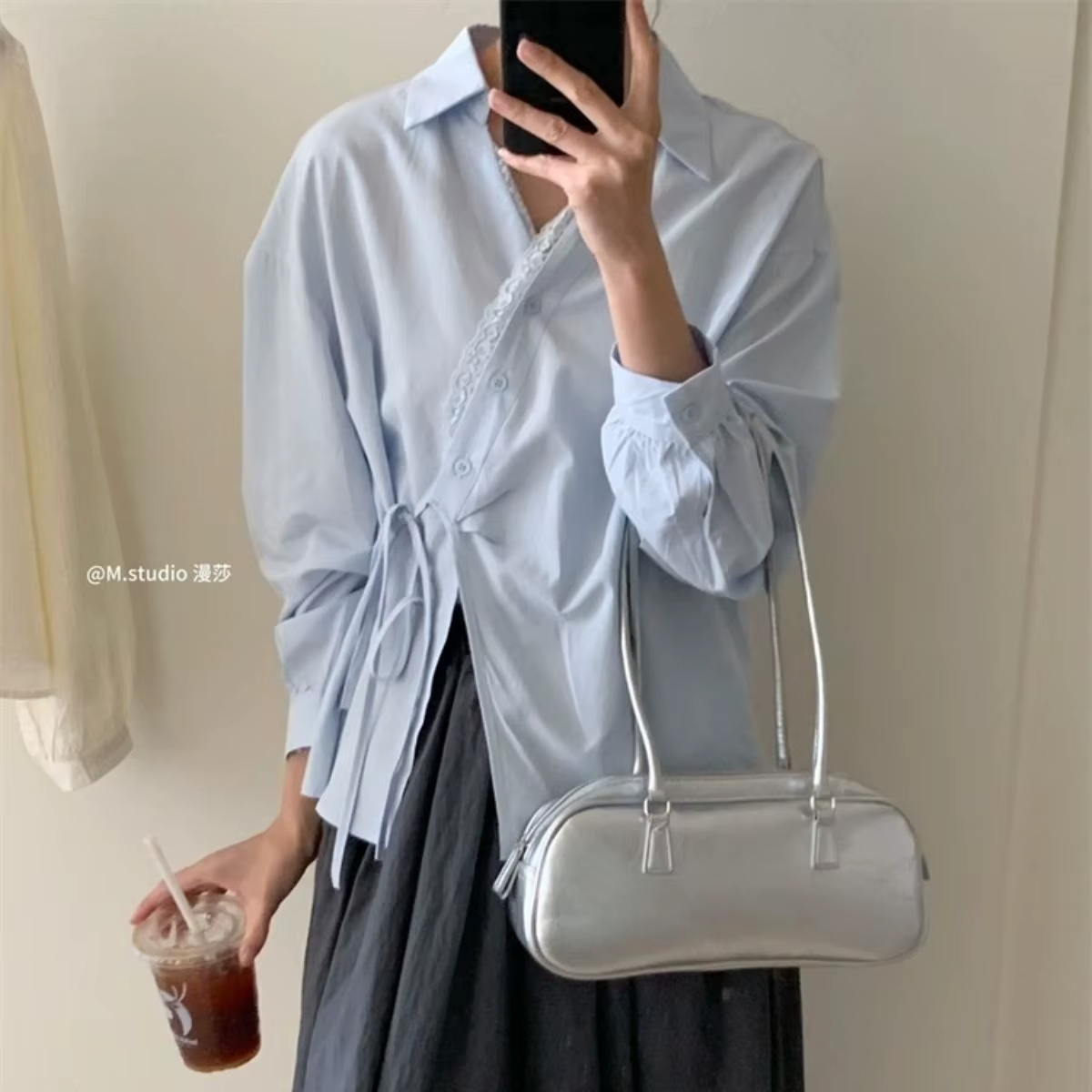 Chemises à manches longues en mousseline de soie pour femmes, à volants, surdimensionnées, boutonnées, Style Preppy, jeune, douce, Sexy, vêtements quotidiens de rue, tendance