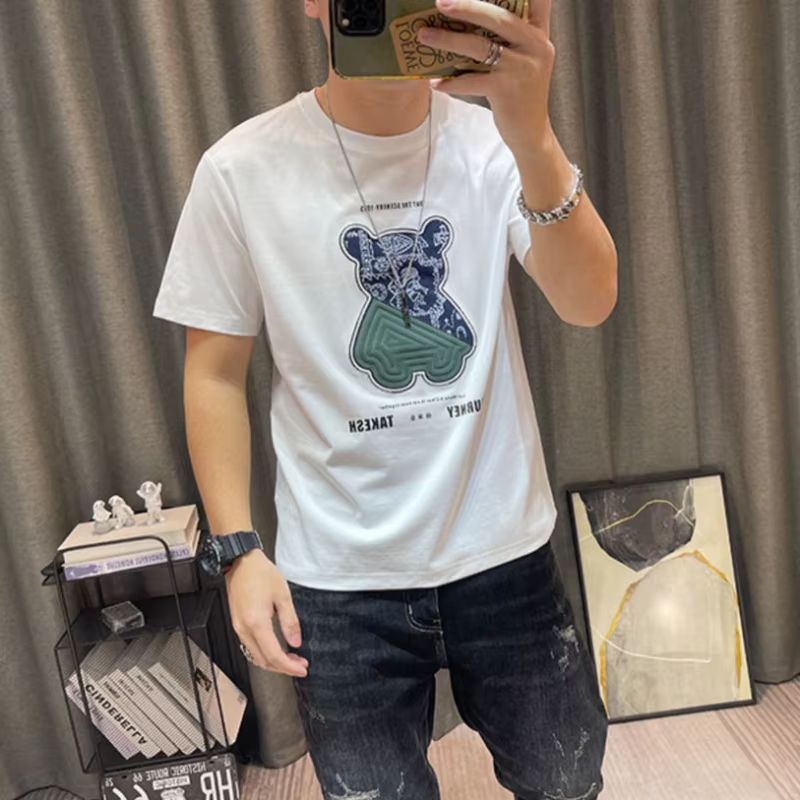 Top T-shirt imprimé Alphabet pour homme, Streetwear, mode, Cool, uni, coton Xl